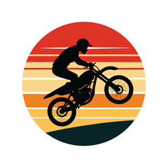 Fototapeta premium silhouette of a man riding a bike