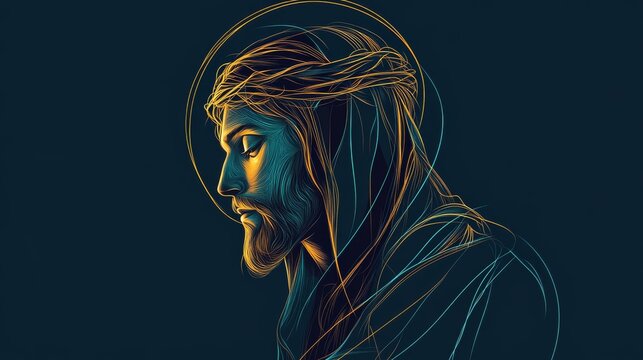 Jesus Christ Minimalist Vector Illustration.