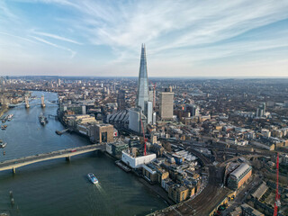 Aerial view The Shard London UK