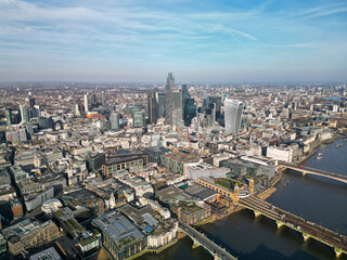London Skyline near River Thames UK
