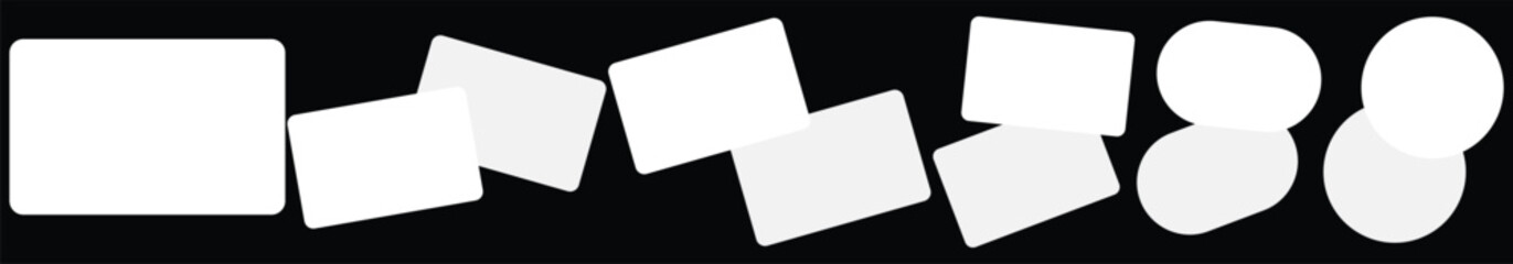 Obraz premium Mockup realistic business cards, blank white mockup, gift card paper placeholder template mockup with shadows effects on a gray background, collection mockup visit cards. vector illustration.