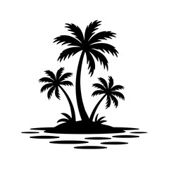 Obraz premium Coconut Palm Tree Silhouette Illustration
