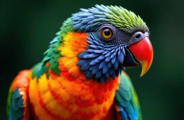 Obraz premium Colorful parrot displaying vivid feathers against a blurred background 