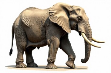 Obraz premium Elephant walking gracefully on a neutral background 