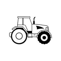 Agricultural tractor side view outline icon