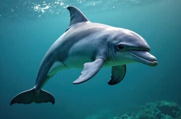 Obraz premium Dolphin swimming playfully in clear ocean waters 