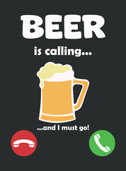 Beer is calling poster flyer social media post design