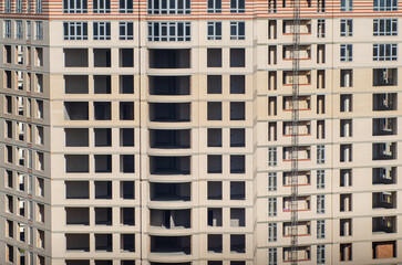 Facade of a multi-storey building under construction