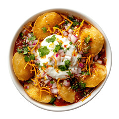 Spicy Indian Chaat on transparent background