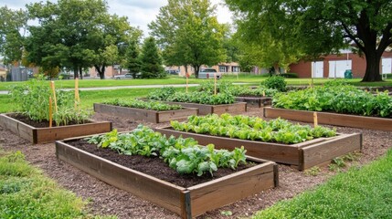 Vegetable garden in a community park