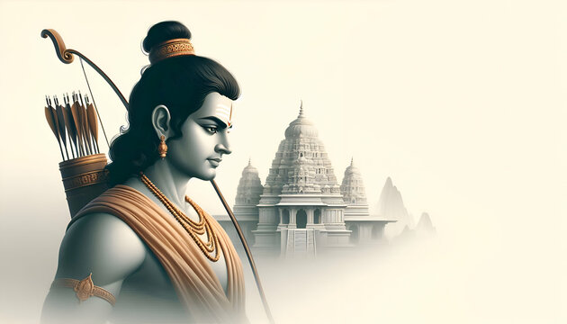 Shree Rama portrait festival dussehra design celebration background