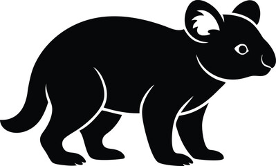 vector illustration of a silhouette of a donkey, vector illustration of a silhouette of a kangaroo on white background.