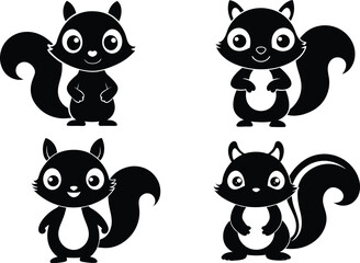 panda bear silhouette set, set of panda bear, panda bear set,set of panda on white background.