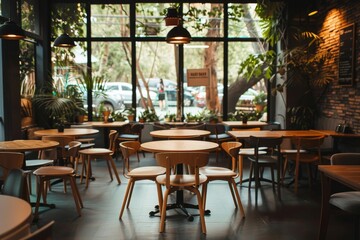 Fototapeta premium Interior of a empty modern cafe