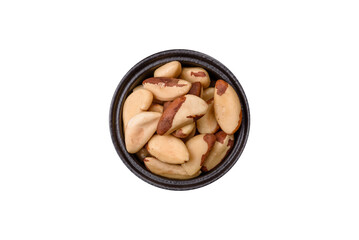 Brazil nut kernels in ceramic bowl