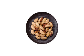 Brazil nut kernels in ceramic bowl