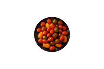 Tomatoes of different colors as a vegetable meal