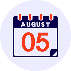 5 August Vector Icon Design