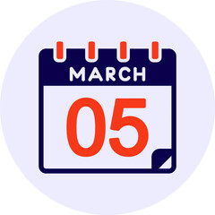 5 March Vector Icon Design