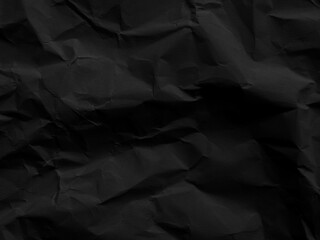 Papter crumpled background texture black wall abstract dark design wrinkled old wheat folder poster, art retro card grunge stone concrete wallpaper board cavas surface creased torn rough.