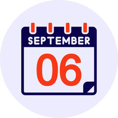 6 September Vector Icon Design