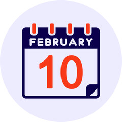 Fototapeta premium 10 February Vector Icon Design