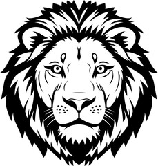 lion face design black and white
