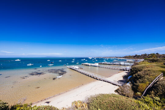 SORRENTO, AUSTRALIA - February 23 2025: View from Millionaire's Walk in Mornington Peninsula