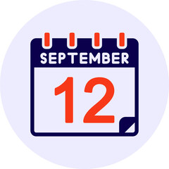 Fototapeta premium 12 September Vector Icon Design