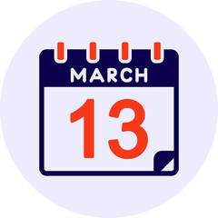 13 March Vector Icon Design