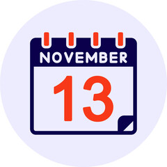 13 November Vector Icon Design