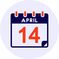 14 April Vector Icon Design