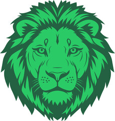 green colour lion face