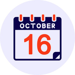 16 October Vector Icon Design