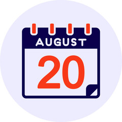 20 August Vector Icon Design