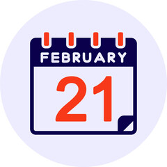 21 February Vector Icon Design