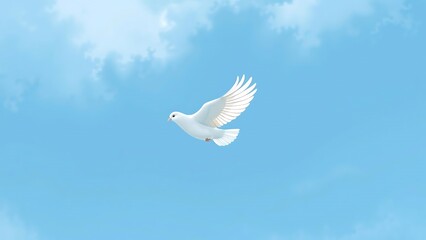 White Dove Flying in Sky