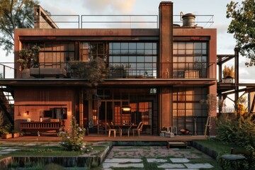 Fototapeta premium Exterior of a Industrial style house
