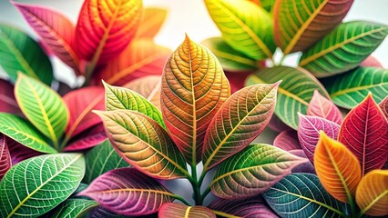 Naklejka premium Soft Gradient Leaves on White Background - High-Resolution Stock Photo