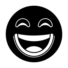 
Laughing Happy Face Emoji Vector Icon Silhouette