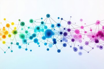 Colorful molecule structure against a clean white background demonstrating scientific concepts of chemistry and biology