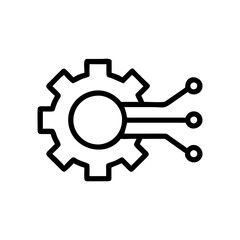 
Technology Settings Gear Circuit Vector Icon Line Art