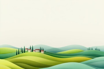 Obraz premium Idyllic house nestled in a lush green landscape exuding peace and serenity surrounded by nature's beauty and tranquility