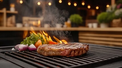 Sizzling Steak Grill Delicious Food Restaurant