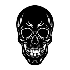 Human skull silhouette vector illustration
