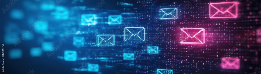 Aufkleber Computer screen displaying a list of incoming emails for business communication and digital correspondence management