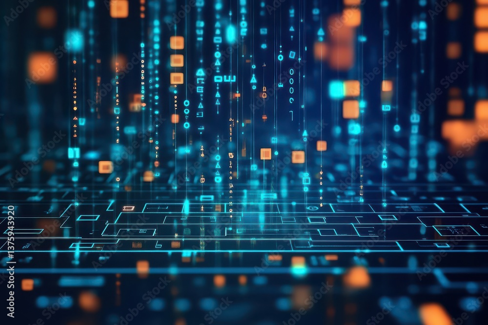 Aufkleber Computer circuit board with a blue background illustrating advanced technology and electronic components in modern devices