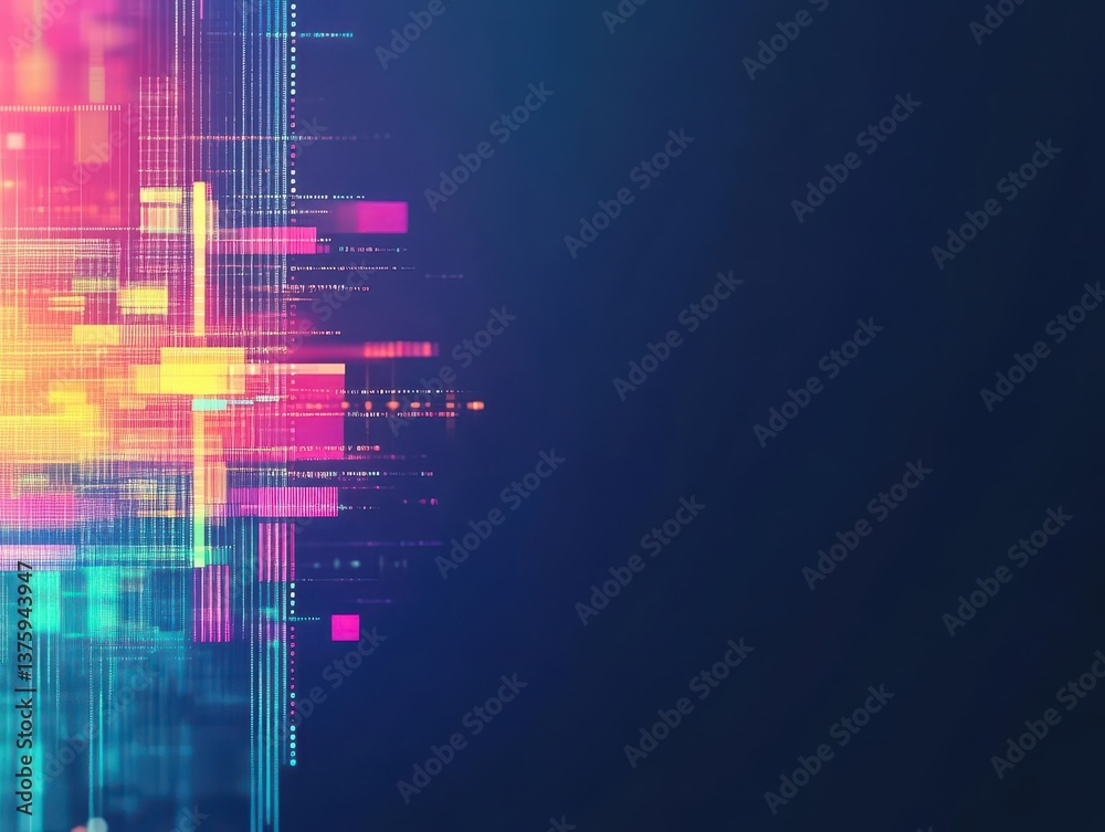 Poster Colorful abstract background features bright and dynamic patterns for artistic projects and creative design inspirations