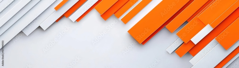 Aufkleber Striking orange and white lines intertwining to create a dynamic and energetic visual composition with depth