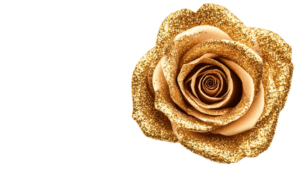 Gold Rose Bud, Glitter, Luxurious, Elegant, Isolated, Cut Out Transparent